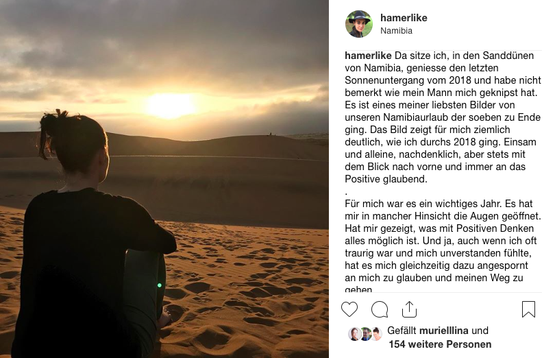 Am 31.12.2018 in den Sanddünen bei Swakobmund in Namibia - letzter Sonnenuntergang 2018